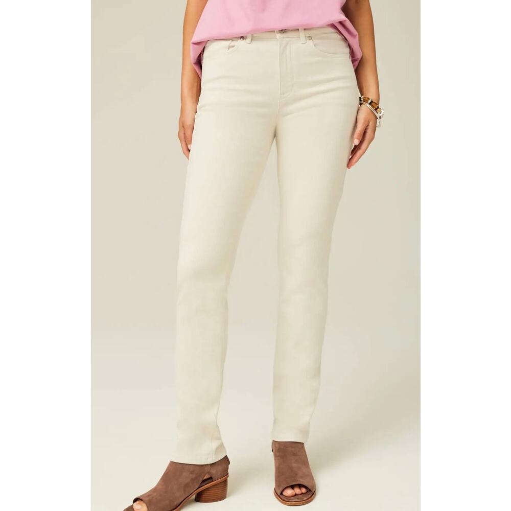 J. Jill Denim High-Rise Straight Leg Jeans Size 6 Petite Cream
